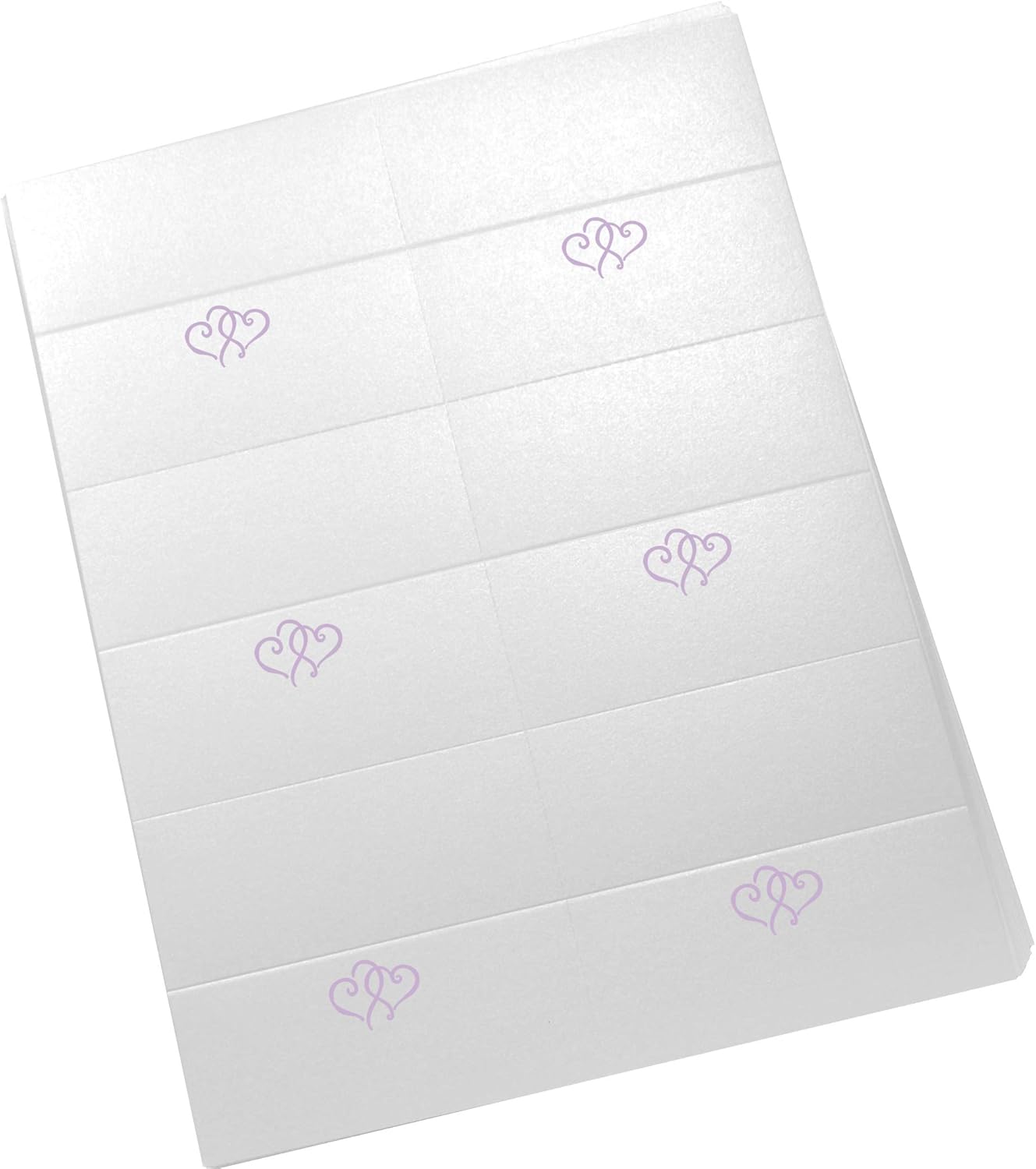 Linked Hearts Printable Place Cards, Lavender (Choose Color), Set of 150 (25 Sheets), Laser & Inkjet Printers - Wedding, Party, Dinner, and Special Events - Made in the USA