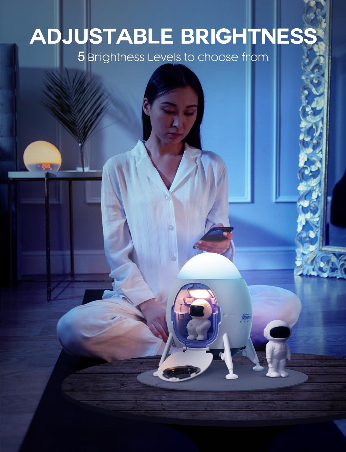 Lumoonosity Astronaut Projector - Aurora Borealis Light Projector for Moon Spacecraft Astronaut Decor - USB Powered Astronaut Space Northern Lights Projector - Space Projector for Bedroom, Game Room