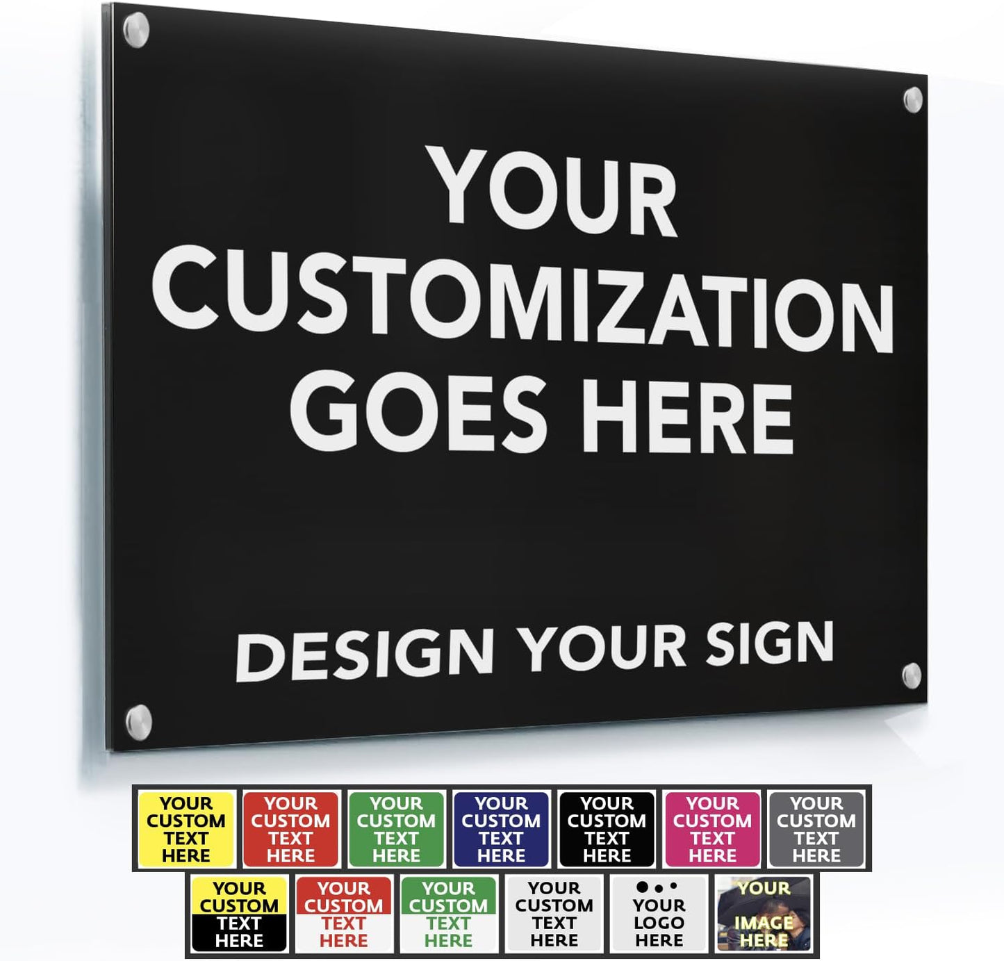 Custom Outdoor Metal Signs, Personalized Aluminum Signs, Customized Safety Signs, Metal Business Signs, Waterproof Outdoor Business Signs, White Aluminum (Black, 18x12 In)