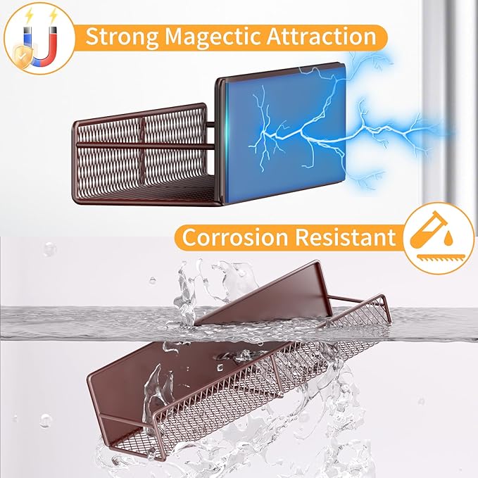 DTUQYX Magnetic Spice Rack for Refrigerator, 4 Pack 100% Metal Strong Magnet - Image 4