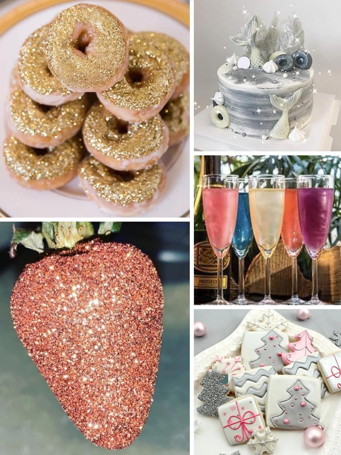 Shanlinly Red Edible Glitter for Cakes Drinks - Food Grade 5g Shimmer Luster Glitter Dust Edible Glimmer Powders for Strawberries, Sprinkle on Sparkle, Chocolate, Cookie, Cupcake, Cocktail, Vegan