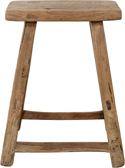 Artissance Vintage Wooden Stool, Solid Natural Wood 12–20" W x 6–9" D x 18–22" H by Unknown