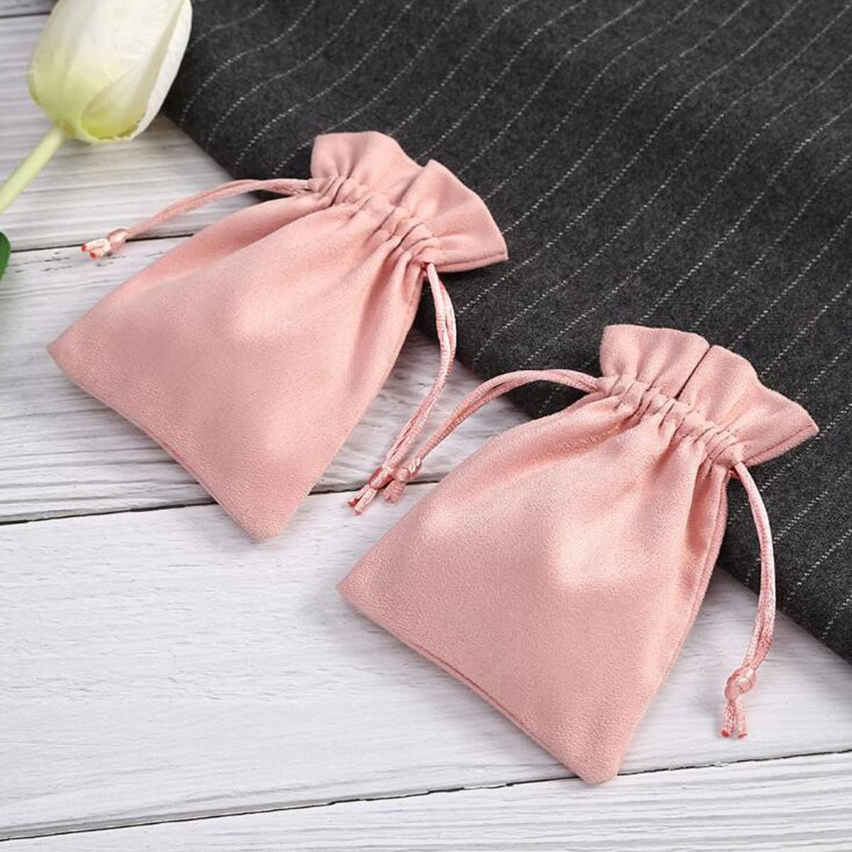 30 Pcs Pink Velvet Drawstring Bags Jewelry Pouches Jewelry Gift Bags Pouches Wedding Favors,2.8x3.5 inch