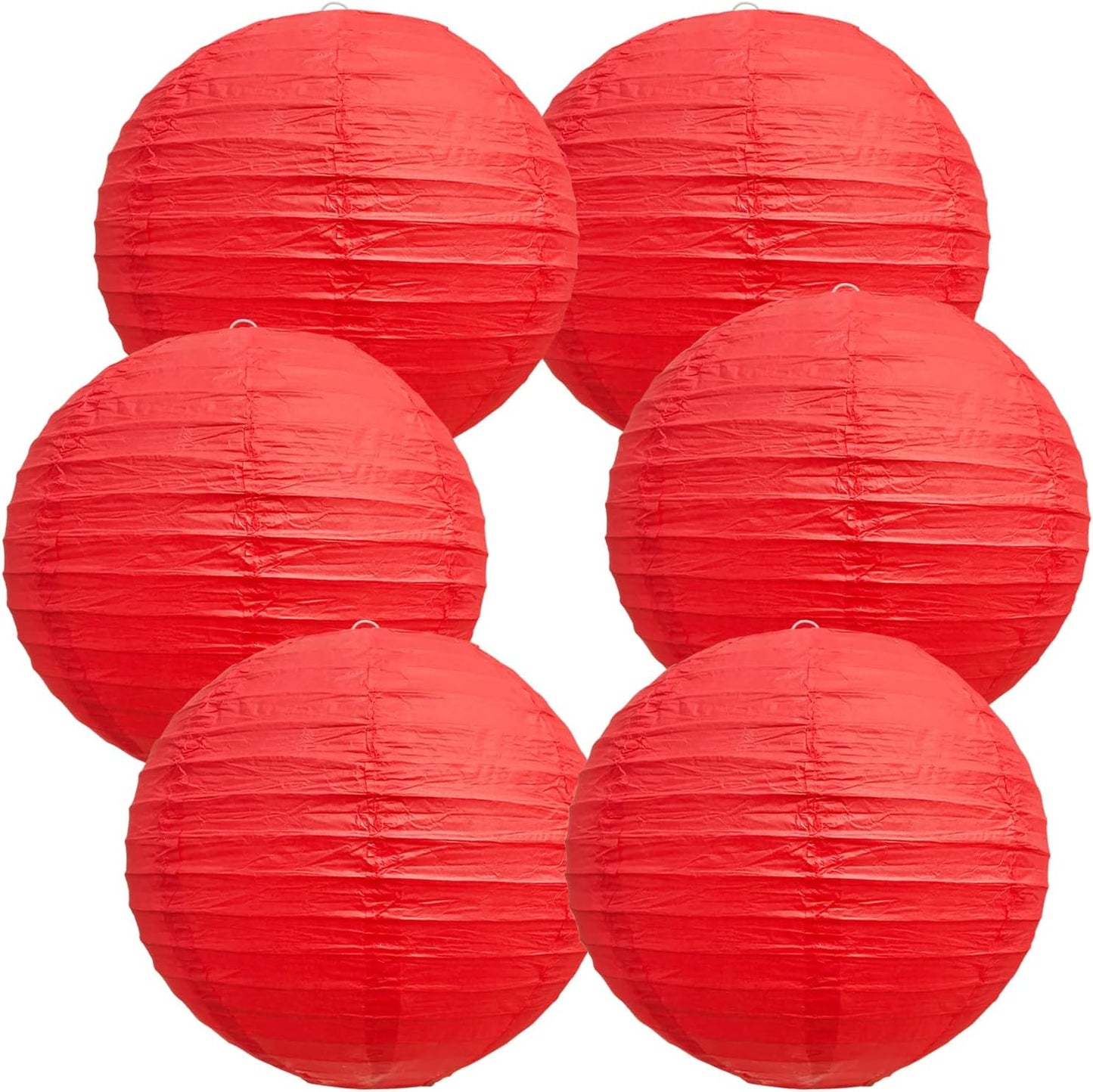 BEISHIDA 8-Inch Red Round Paper Lanterns Decorative Hanging Asia Chinese Japanese Paper Lanterns Lamp for Birthday Wedding Baby Bridal Shower Christmas Home Decor Party Decoration（6 Packs）