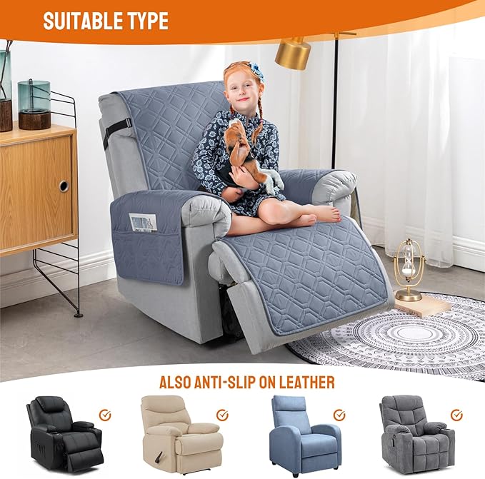 VANSOFY 100% Waterproof Recliner Chair Covers, Recliner Cover Non-Slip Dog - Image 4