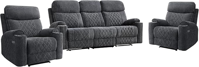 HAOMARKETS 3-Piece Power Recliner Sofa Set - Image 8