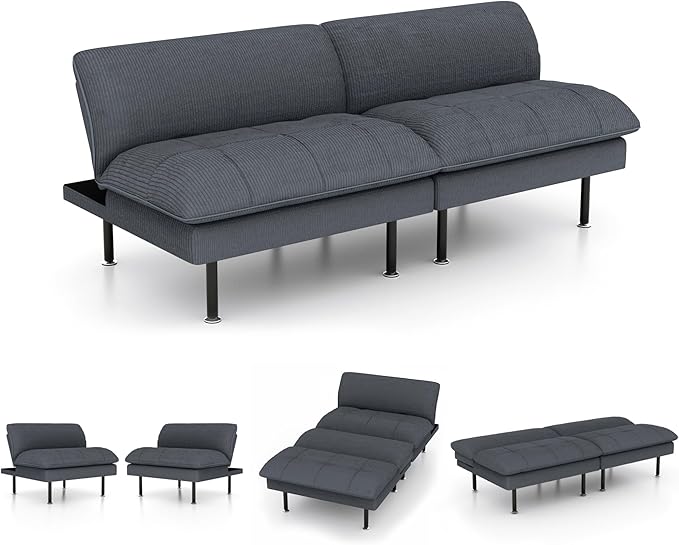 Ribilake 2 Sets 70" Futon Sofa Bed, 4 in 1 Multi-Function Couch Sleeper - Image 3