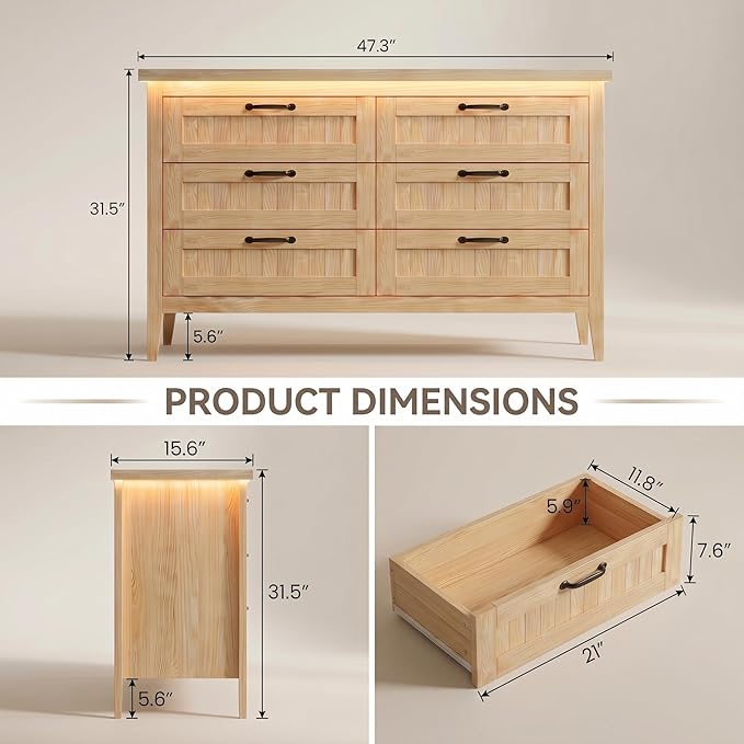 GarveeLife 6 Drawer Dresser - Image 2