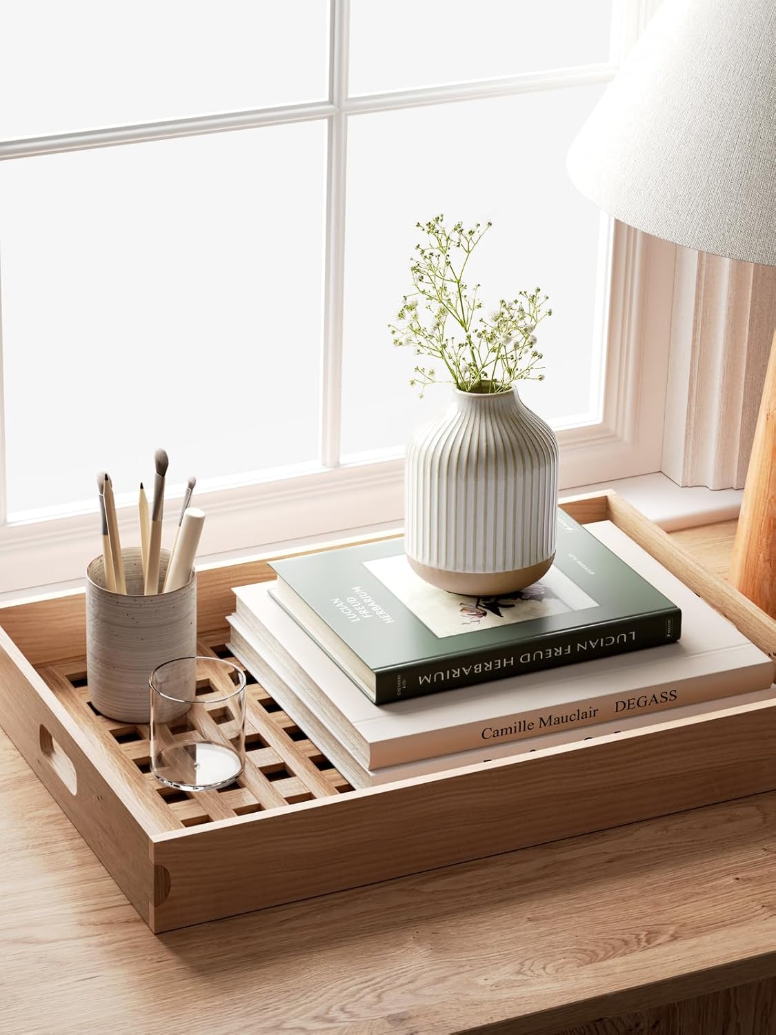 Small Boho Vase for Decor, Rustic Farmhouse Vase for Pampas Grass,Ceramic Flower Vases for Centerpieces, 5.3 Inch,Set of 4,Arctic White