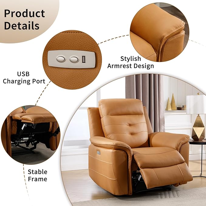 ANJ 2-Piece Oversied Faux Leather Power Recliner Sofa Set - Image 4