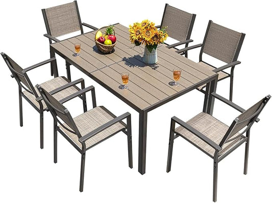 Homall Patio Dining Set 7 Pieces Outdoor Furniture by Homall