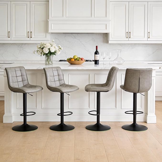 FIRAVOE Swivel Bar Stools Set of 4, Modern Adjustable Bar Stools by FIRAVOE