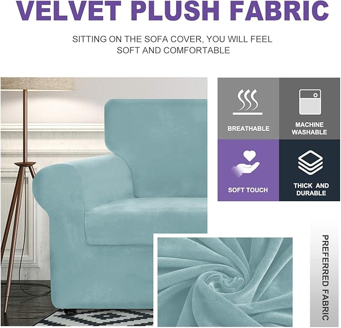 ZNSAYOTX Luxury Velvet Chair Slipcovers - Image 3