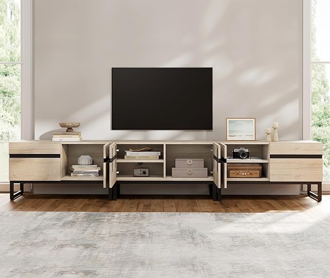 WAMPAT Modern TV Stand for 32-110 Inch TVs, Wood Entertainment Center - Image 3