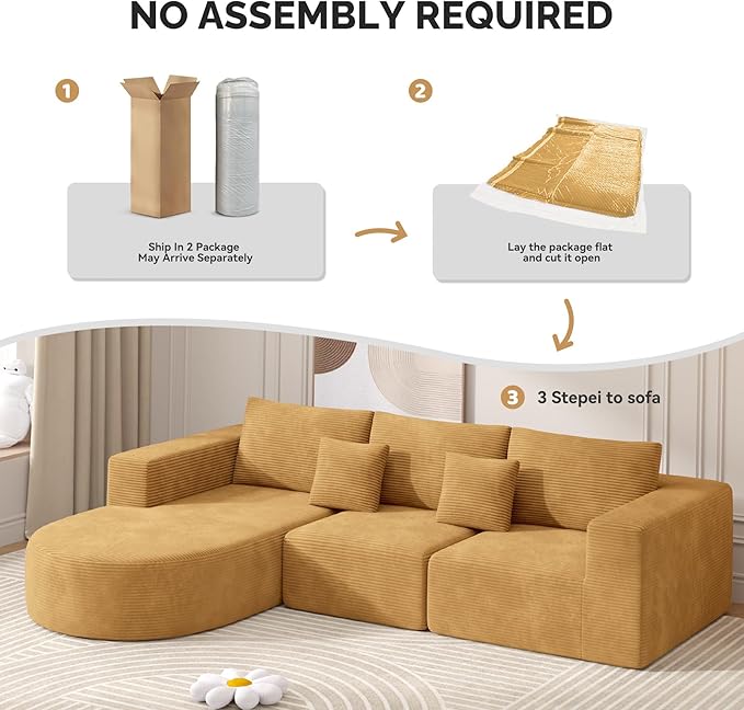 Boneless Couches for Living Room, Cloud Sectional Couch - Image 4