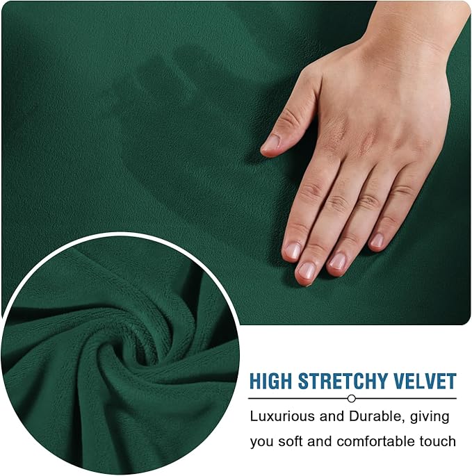 H.VERSAILTEX Rich Velvet Stretch 2 Piece Cover Chair Slipcover Sofa Cover - Image 5