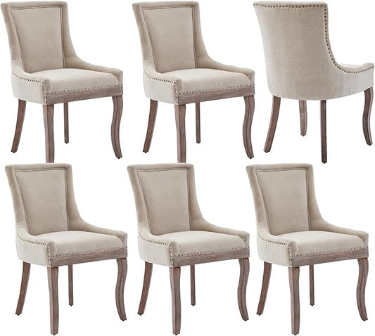 Modern Dining Chairs Set of 6, High Back Dining Chairs Side Chairs by MZDOO