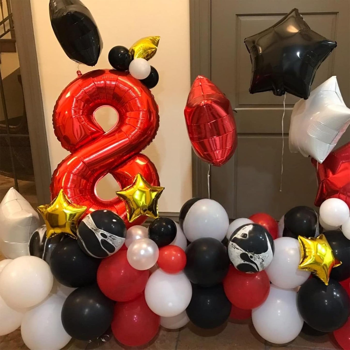 40" Red Number 0 Balloon for Girls, Large Self Inflating Helium Foil Number Balloons Set 0-9 for Women Men Boys Birthday Anniversary Wedding New Year Baby Shower Christmas Party Decorations Supplies