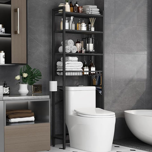 Kalrin Over-The-Toilet Storage Rack, 4-Tier Bathroom Organizer Shelf Over Toilet by Kalrin
