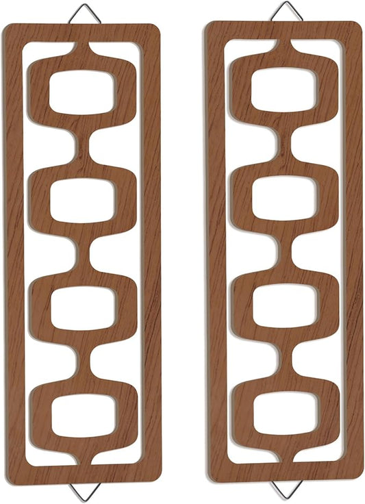 CroBlissful 2 Pcs Mid Century Modern Wall Art Wood Mid Century Elegance Decor by CroBlissful