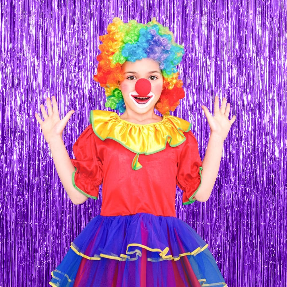 10 Pack Purple Backdrop Tinsel Streamers Foil Fringe Backdrop Halloween Party Decorations Purple Backdrop Curtain Birthday Graduation Bachelorette Christmas New Year Party Decorations