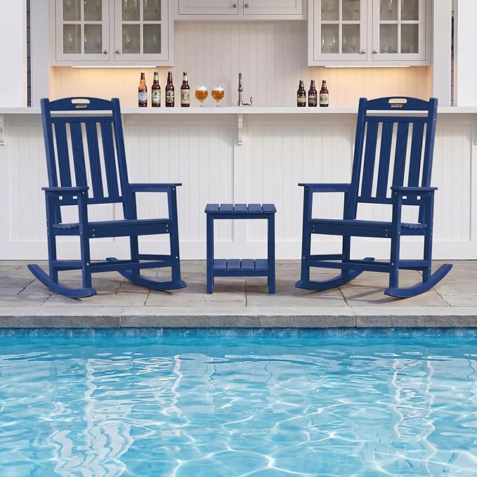 Outdoor Adirondack Rocking Chairs All-Weather HDPE Patio Rocker Chair - Image 2