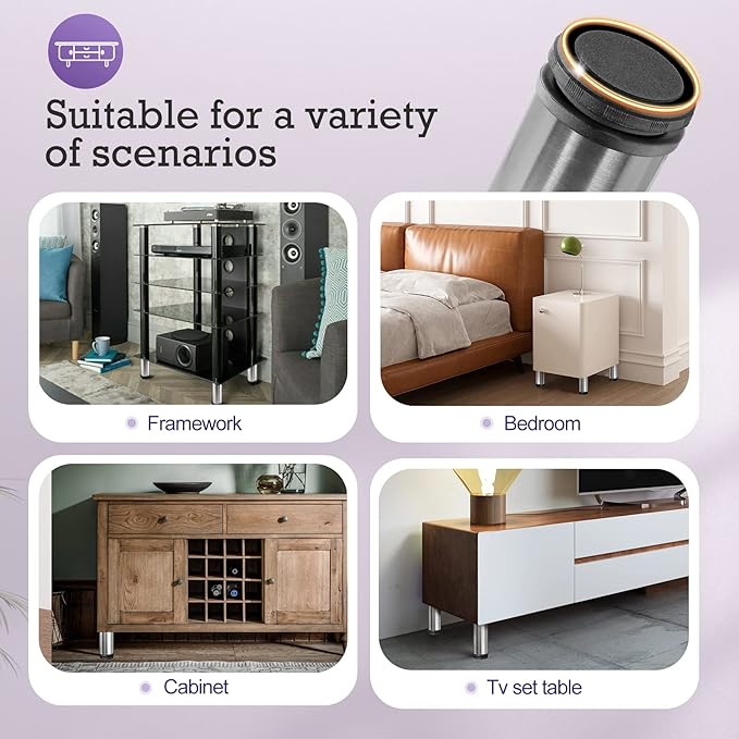 3 Inch Metal Furniture Legs Stainless Steel Adjustable Legs Silver Table Legs - Image 7