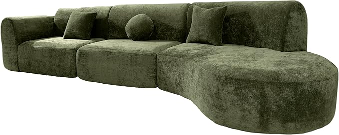 140'' Curved Sectional Sofa Sponge Couch - Image 6