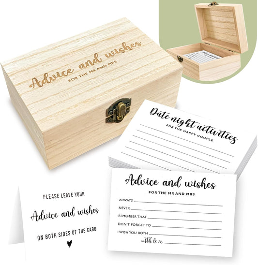 Advice And Wishes For The Mr And Mrs - Wedding Advice Cards For Bridal Shower Decorations, Hilarious Bridal Shower Games, Advice For The Groom And Bride Box, Wedding Games For Reception