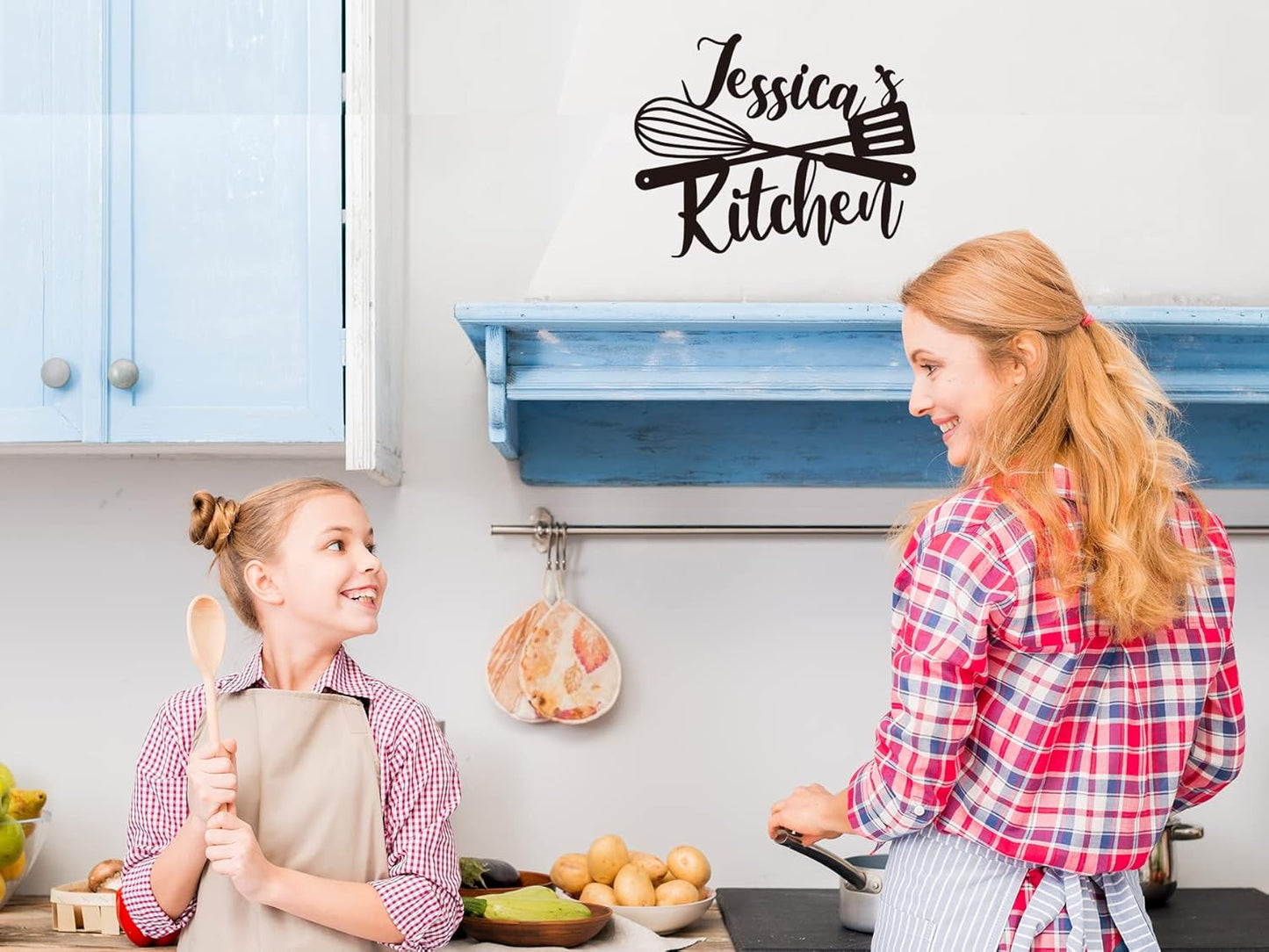 Custom Kitchen Name Sign, Personalized Metal Kitchen Sign, Housewarming Cooking lover Gifts, Mom's Day Gifts, Kitchen Gifts for Grandma