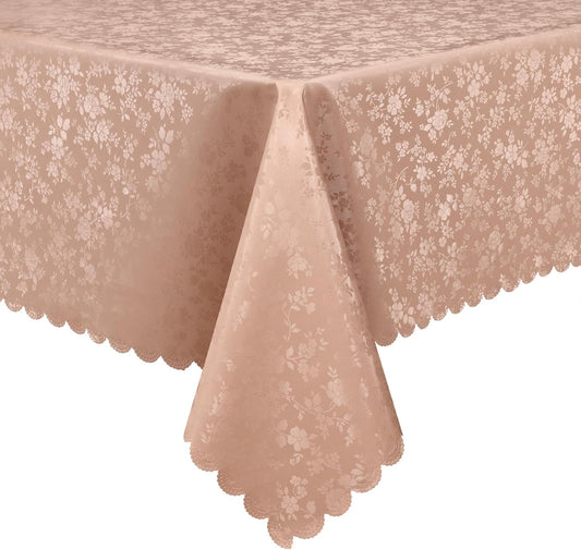 Smiry Rectangle Table Cloth, Waterproof Heavy Duty Vinyl Tablecloths, Wipeable Washable Table Cover for Kitchen and Dining Room (Tan, 54" X 78")