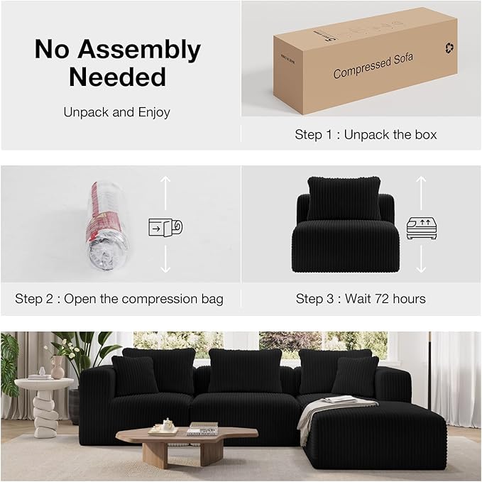 Novilla 70.8" Modular Sectional Sofa, Modern Cloud Sectional Couch - Image 4