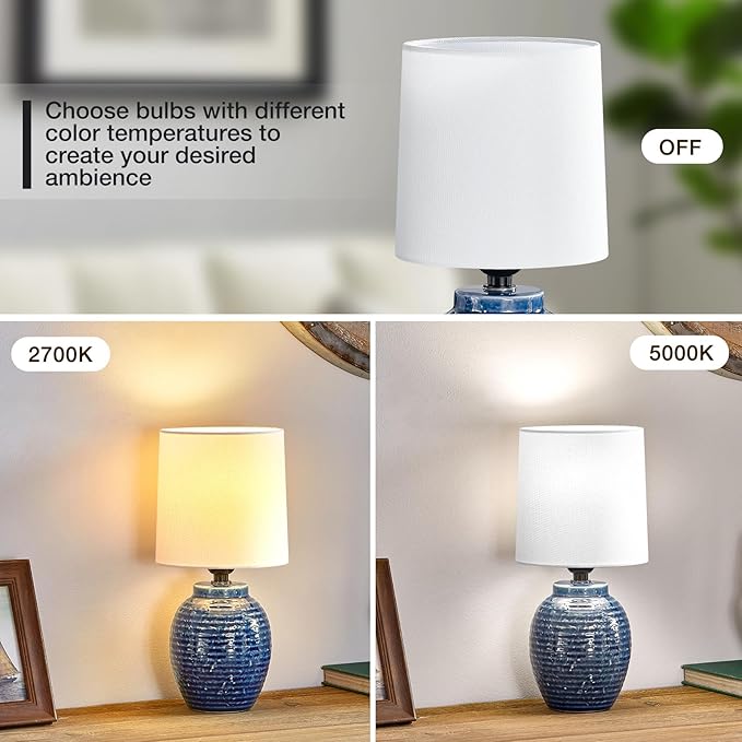 EJIAXIN Table Lamps Set of 2-13.75" Small Bedside Lamps - Image 6