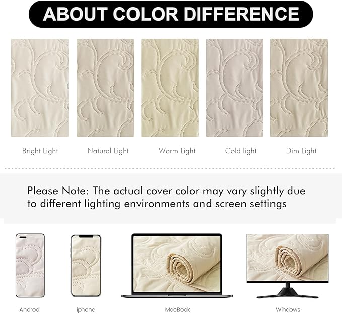 100% Waterproof Loveseat Recliner Cover, 4-Piece Split Reclining Couch Covers - Image 3