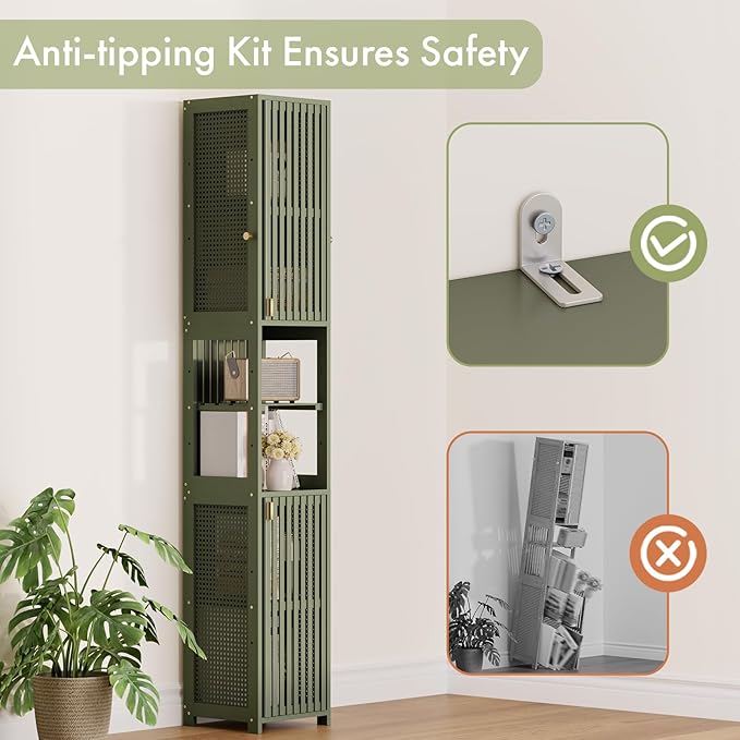 Amazer Tall Bathroom Storage Cabinet 70'', Freestanding Cabinet Storage - Image 9