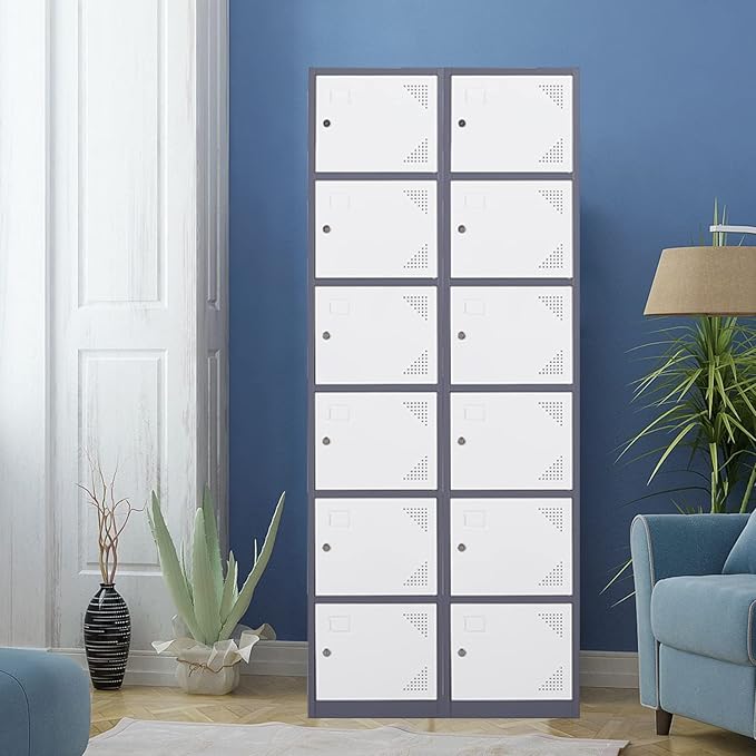 Metal Locker with 6 Doors, Lockable Locker Cabinet - Image 2