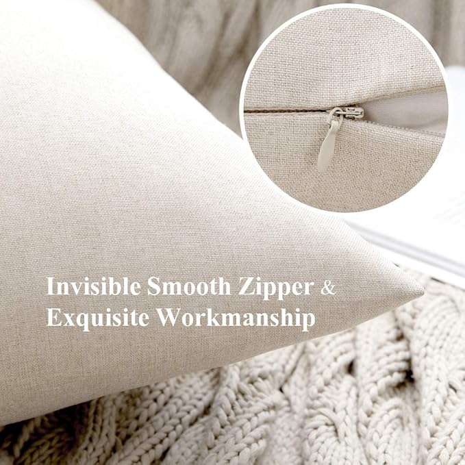 MIULEE Pack of 2 Decorative Outdoor Solid Waterproof Throw Pillow Covers Euro - Image 3