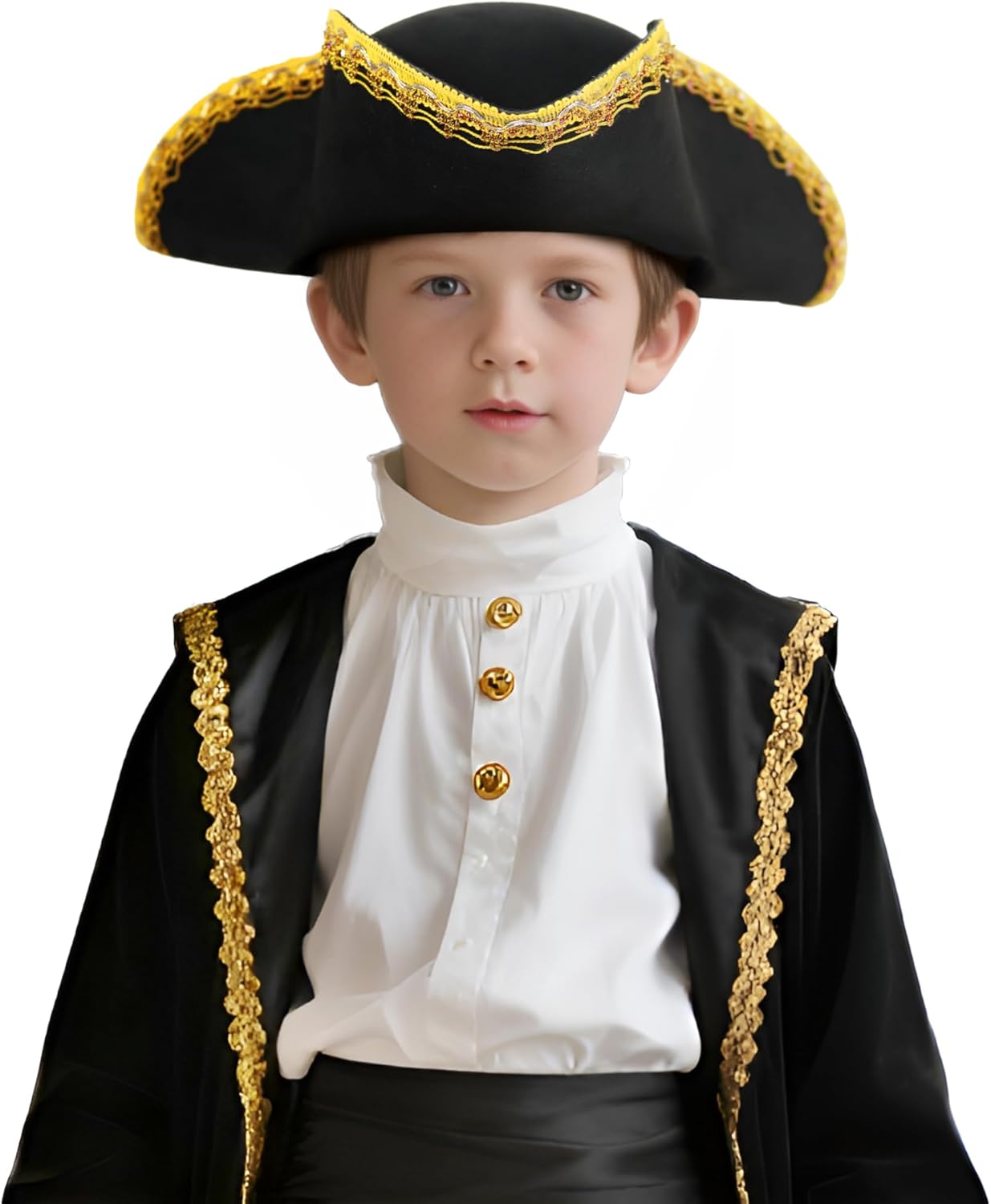 HOMELEX Pirate Hat for Kids Colonial Tricorn Halloween Adult Revolutionary war Costume Accessory