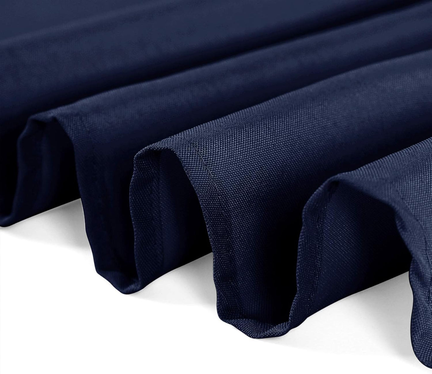 132 inch Round Tablecloth Washable Polyester Table Cloth Decorative Table Cover for Wedding Party Dining Banquet（132 inch,Navy）