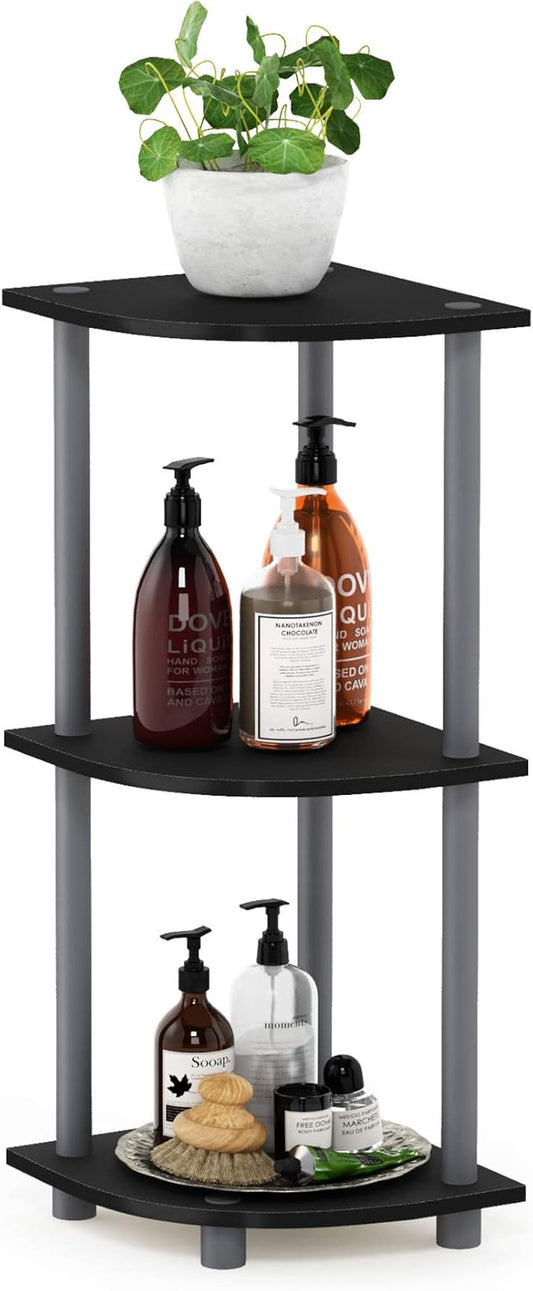 Furinno TURN-N-TUBE Corner Shelf, 3-Tier Corner Bookshelf, Display Storage by Furinno-FitsYourSpaceFitsYourBudget