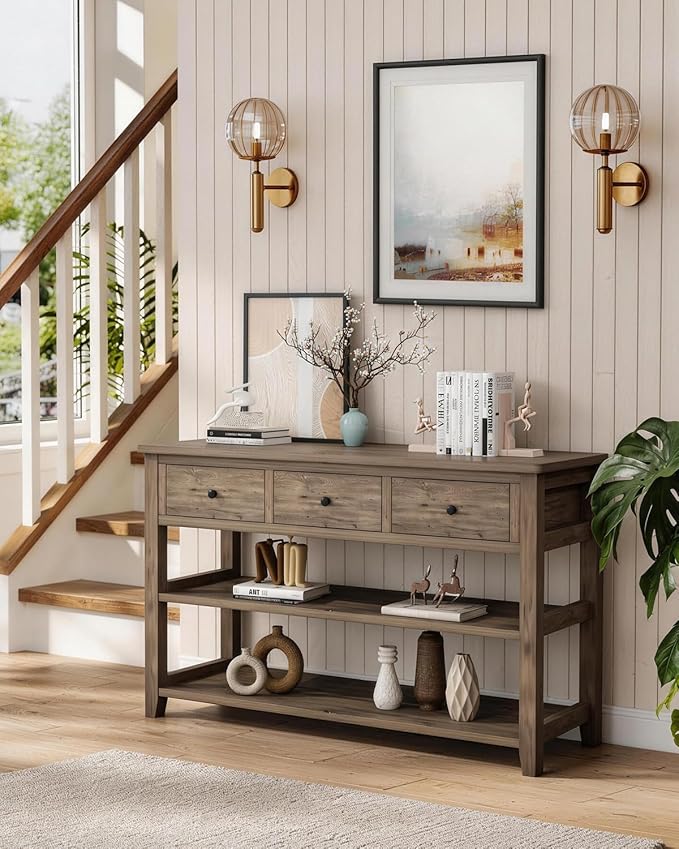 Karl home Console Table with 3 Drawers, Living Room - Image 8