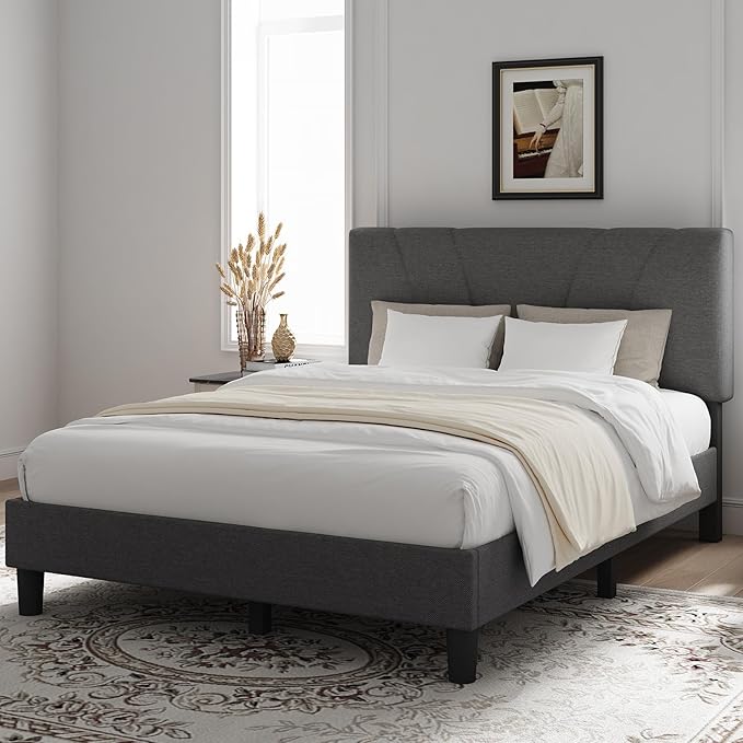 Novilla Queen Size Bed Frame Upholstered Platform Queen Bed Frame - Image 3