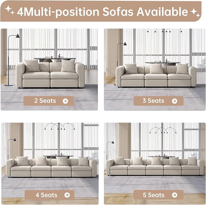 Guyii Modern 140.94" Long Oversized 4-Seat Velvet Sectional Sofa, Convertible - Image 6