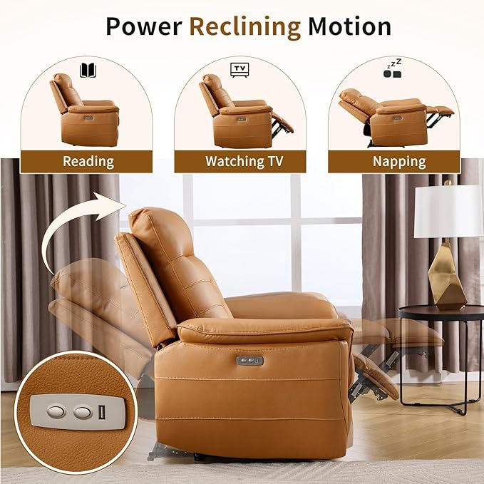 ANJ 3-Piece Faux Leather Power Recliner Sofa Set - Image 3