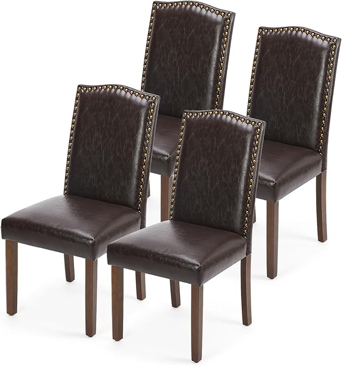 DUMOS Dining Chairs Set of 4, Modern PU Leather Kitchen Table Chairs by DumosLifestyle