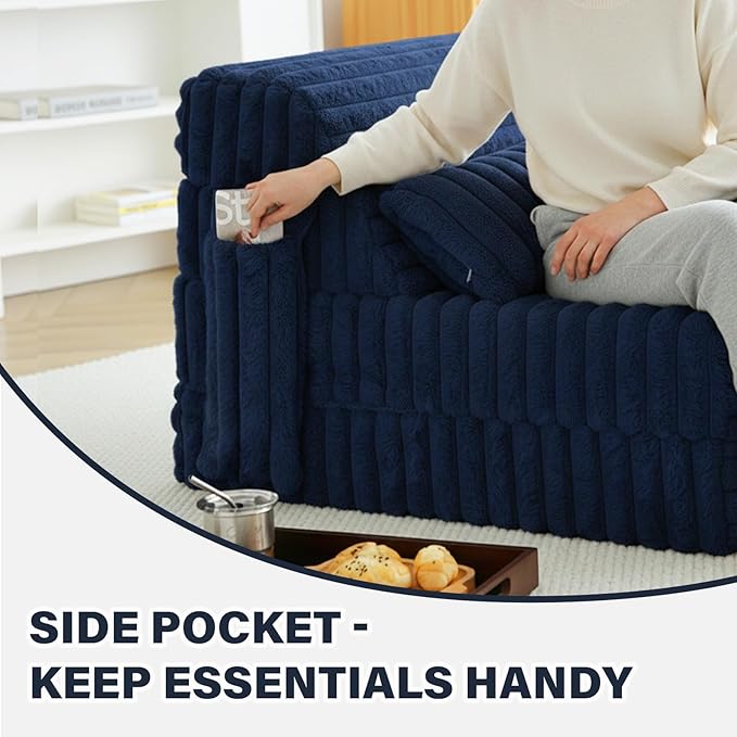 Tiita Folding Sofa Bed Single Size, Convertible Sleeper Chair Mattress - Image 5