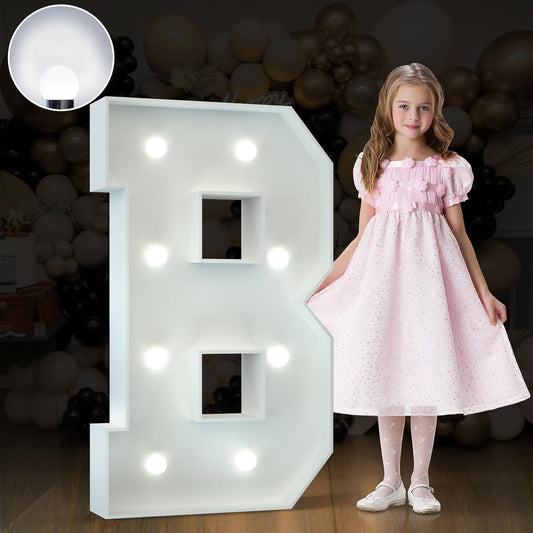 Marquee Letters 3 Feet Tall Large Light Up Letters Baby Shower Decorations Wedding Engagement Happy birthday White Party Decorations Big Cardboard Backdrop B