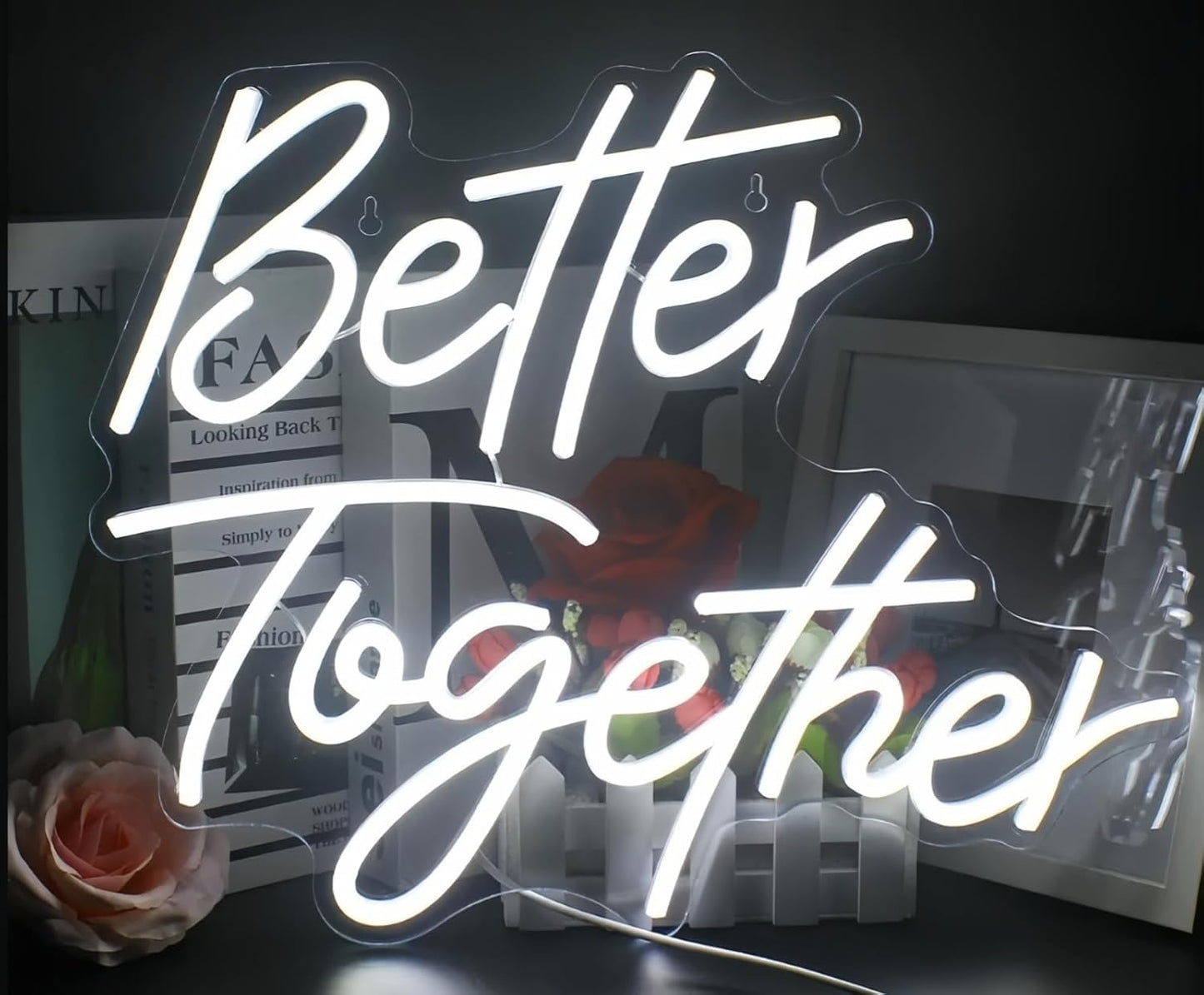 Ulalaza LED Neon Sign Night Light for Wall Party Décor Bedroom Room Bar Wedding Home Birthday Art Decoration Christmas with USB Chain Light modulator 5v (lets party blue)