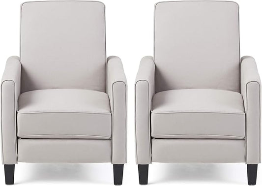 Christopher Knight Home Emmie Fabric Recliner, Light Gray, Dark Brown by ChristopherKnightHome