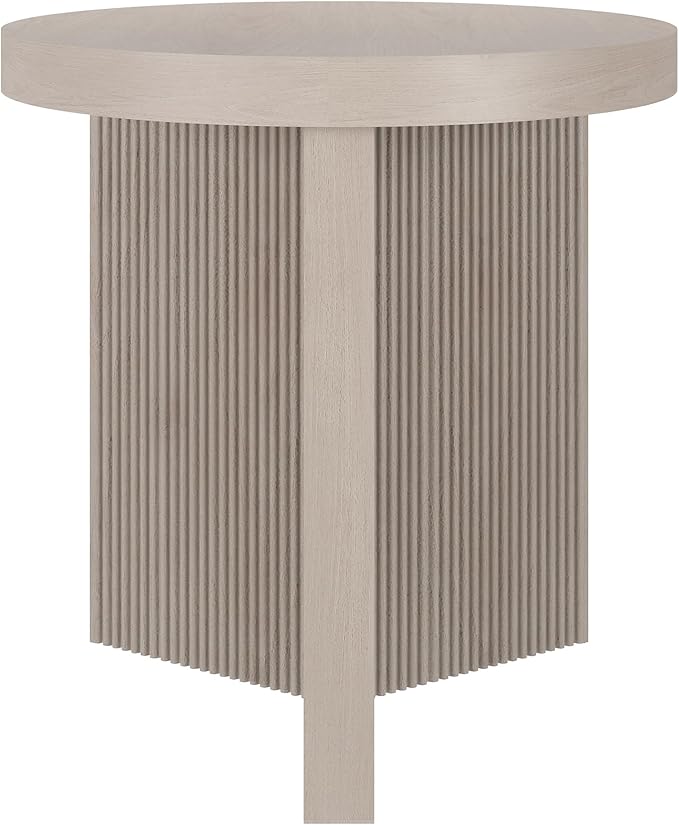Henn&Hart 22" Fluted Scandinavian Round End Table, Ribbed Side Table, Nightstand - Image 6